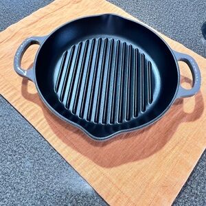 Enameled Cast Iron Grill Pan - Gray